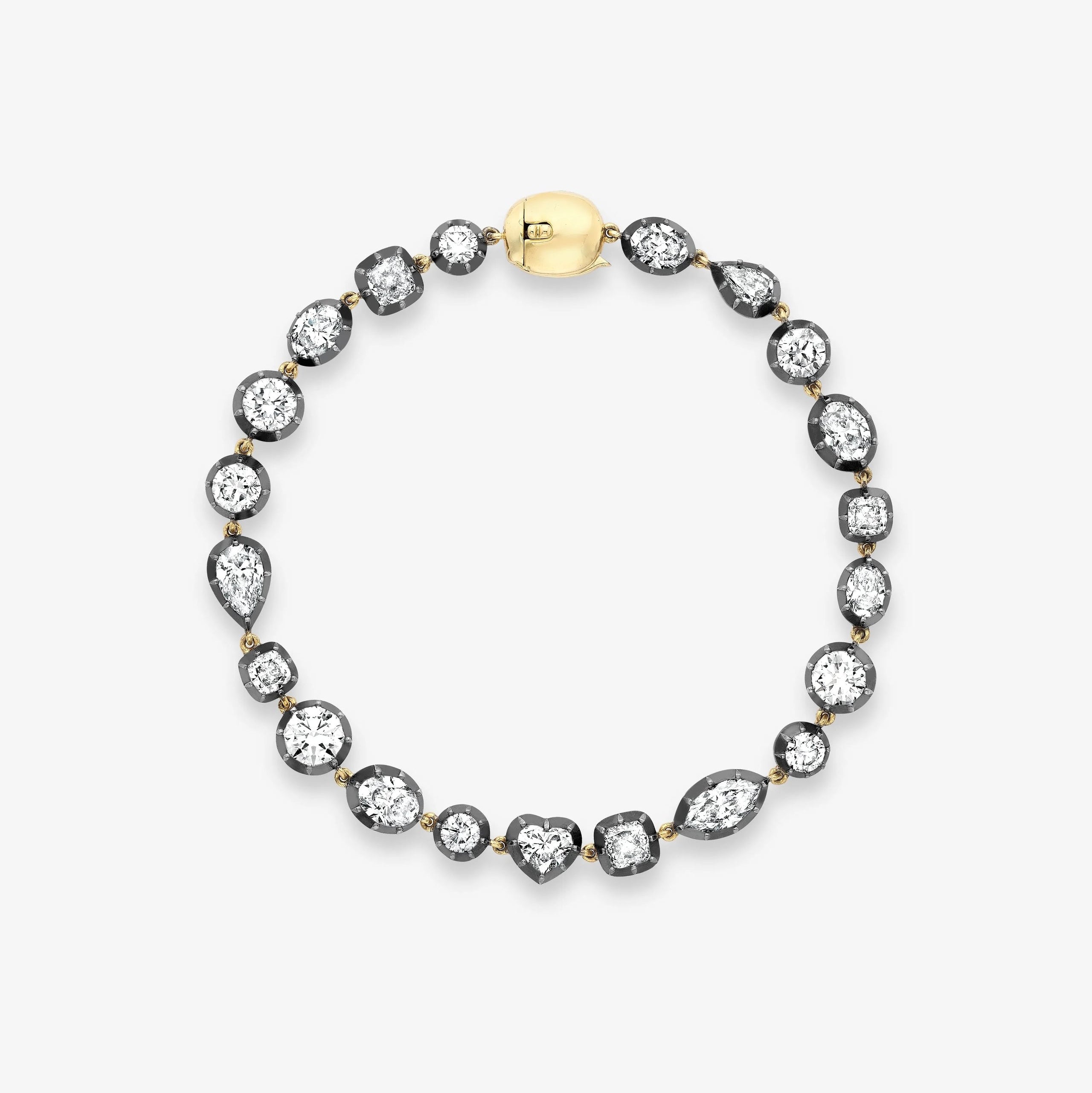 Signature Multi-Shape Diamond Button Back Bracelet