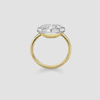 Lab Diamond East-West Oval Ring E–F VVS/VS Georgian-Inspired Button Back with Cleaning Kit