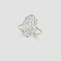 Oval Lab Diamond Ring E–F VVS/VS Georgian-Inspired Button Back