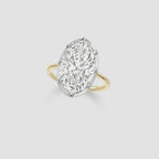 Oval Lab Diamond Ring E–F VVS/VS Georgian-Inspired Button Back