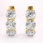 Three Stone Diamond Hoop Earrings, Huggie Earrings for Women, Dainty Everyday Huggies, Gift for Her, Handmade in USA, Laelouris