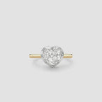 Heart-Shaped Lab Diamond Button Back Ring |E–F VVS/VS | Georgian-Inspired Setting | Fast Shipping & Lifetime Warranty + Cleaning Kit