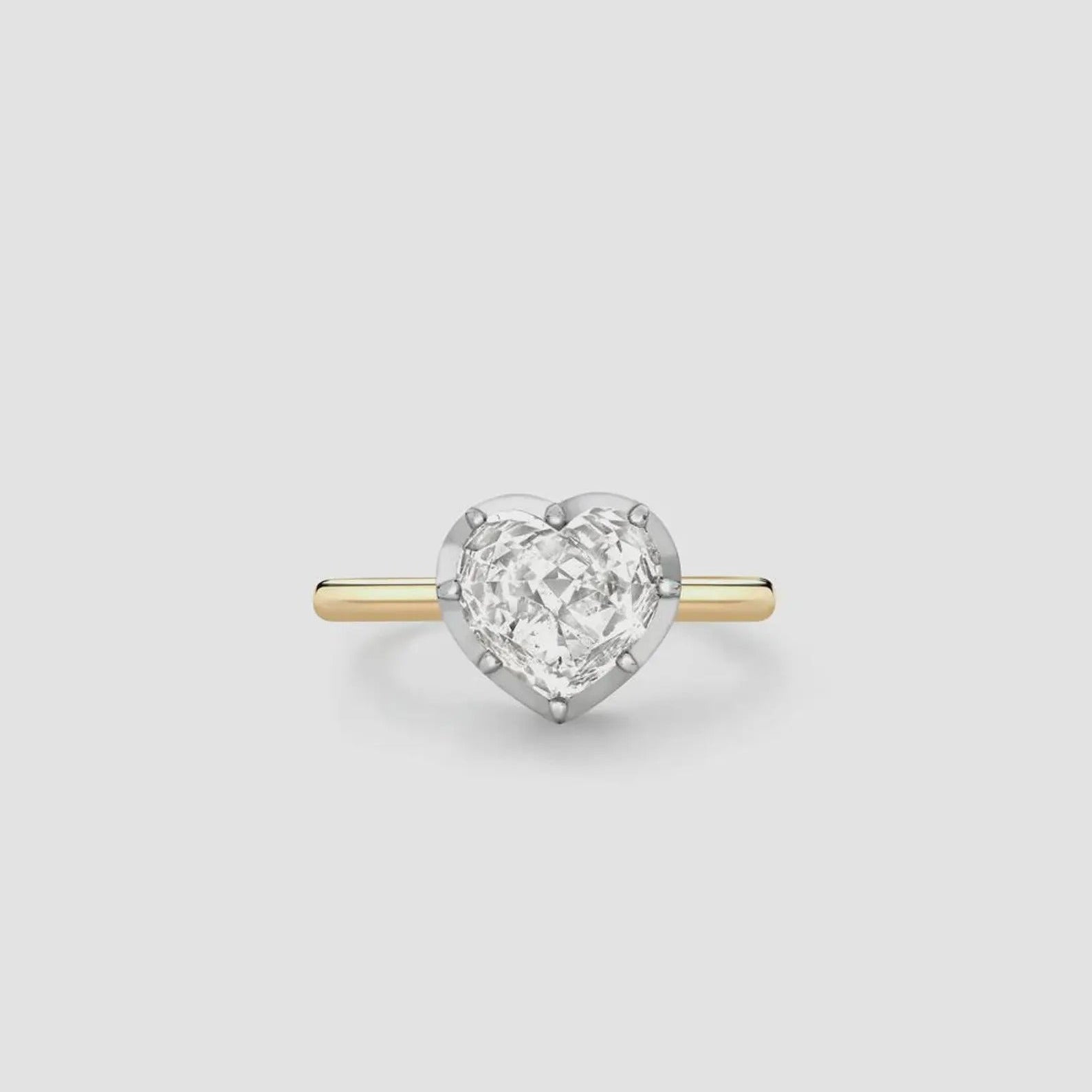 Heart-Shaped Lab Diamond Button Back Ring |E–F VVS/VS | Georgian-Inspired Setting | Fast Shipping & Lifetime Warranty + Cleaning Kit