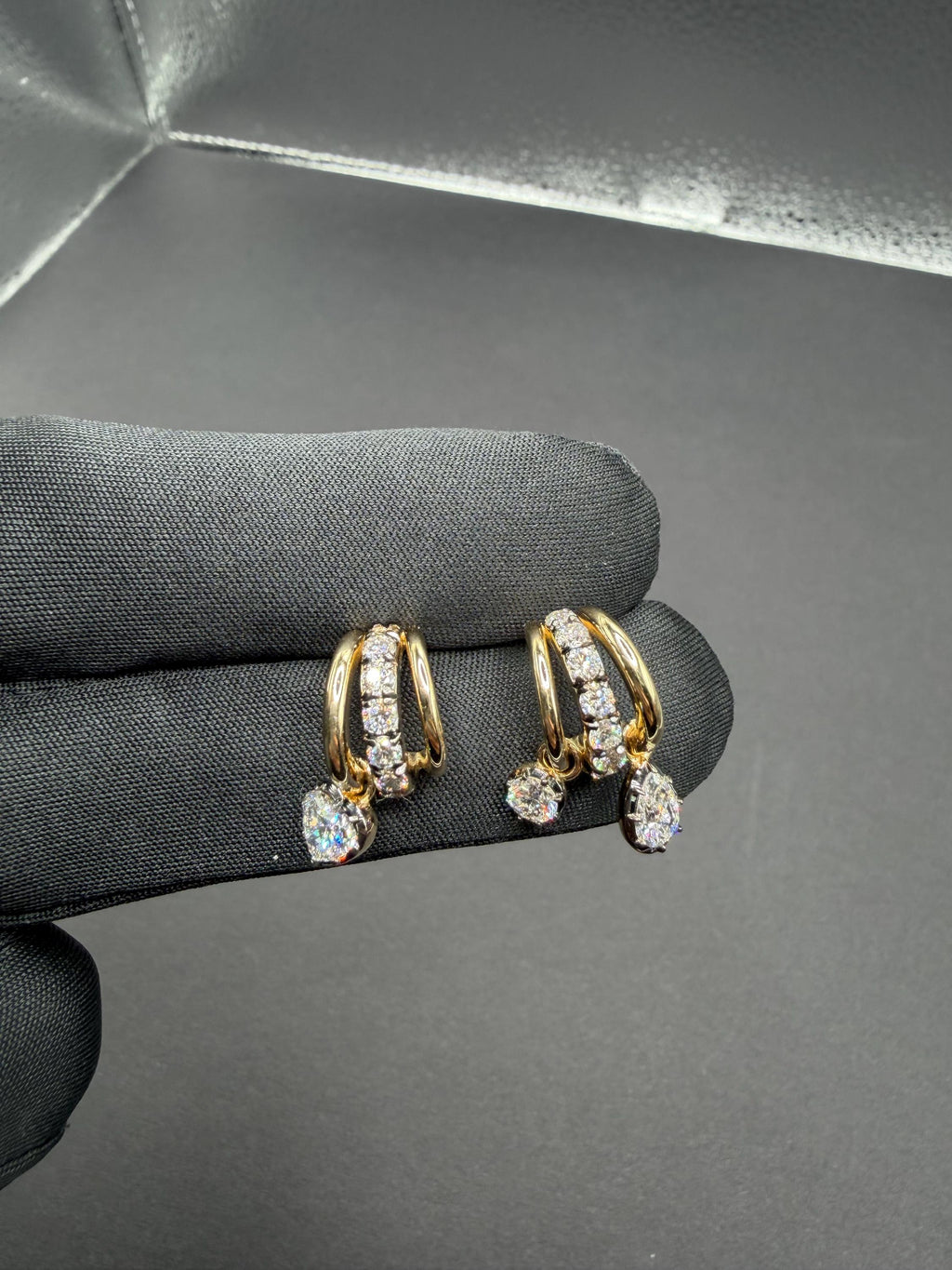 Multi Shape Diamond Tripset Hoop Earrings, Mixed Cut Diamond Hoops, Gift for Her, Earrings for Women, Anniversary Gift, Laelouris