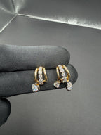 Multi Shape Diamond Tripset Hoop Earrings, Mixed Cut Diamond Hoops, Gift for Her, Earrings for Women, Anniversary Gift, Laelouris