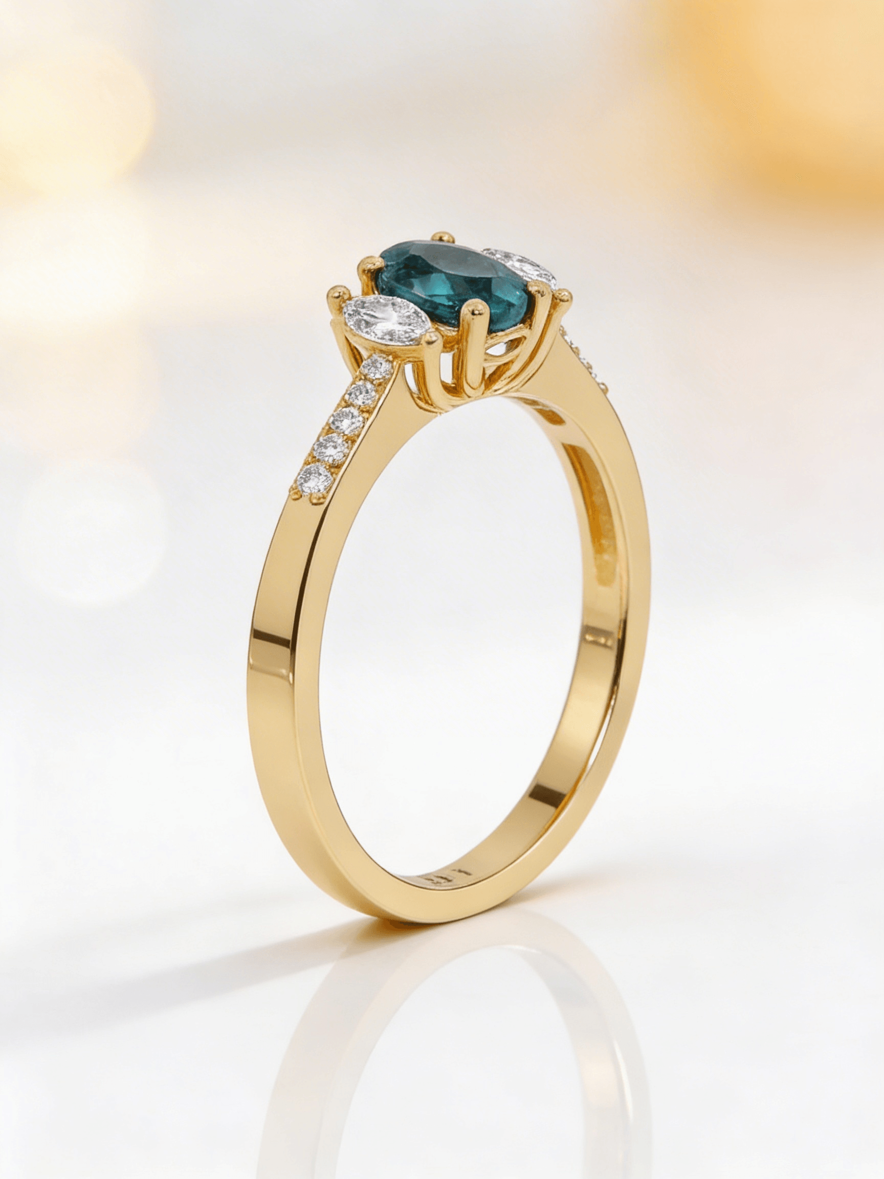 Green Diamond Wedding Ring - Image 4